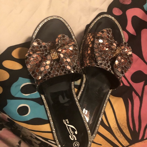 Jelly slides with gold sequins - Picture 2 of 5